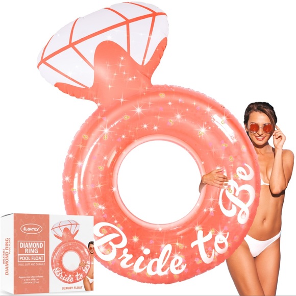 NWT Bride to Be Diamond Ring Pool Float - Pink - Picture 1 of 5
